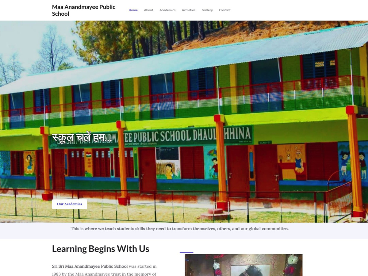 School Website Screenshot
